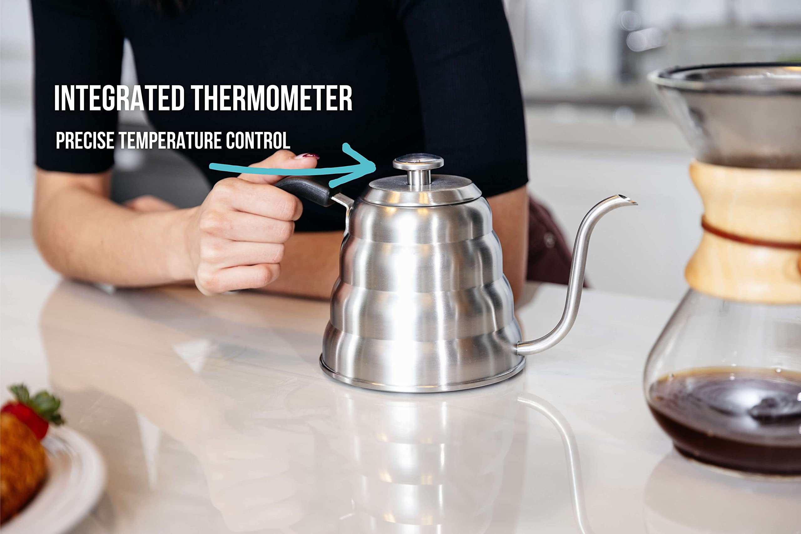 Barista Warrior termómetro integrado para lograr la temperatura ideal al preparar café