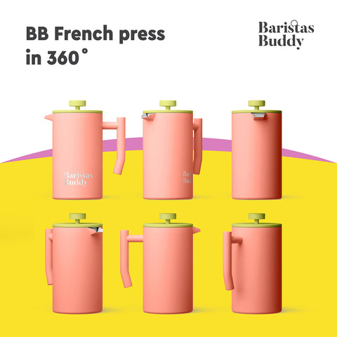 BaristasBuddy Prensa Francesa Rosa Diseño Actual, combina con cocinas modernas.