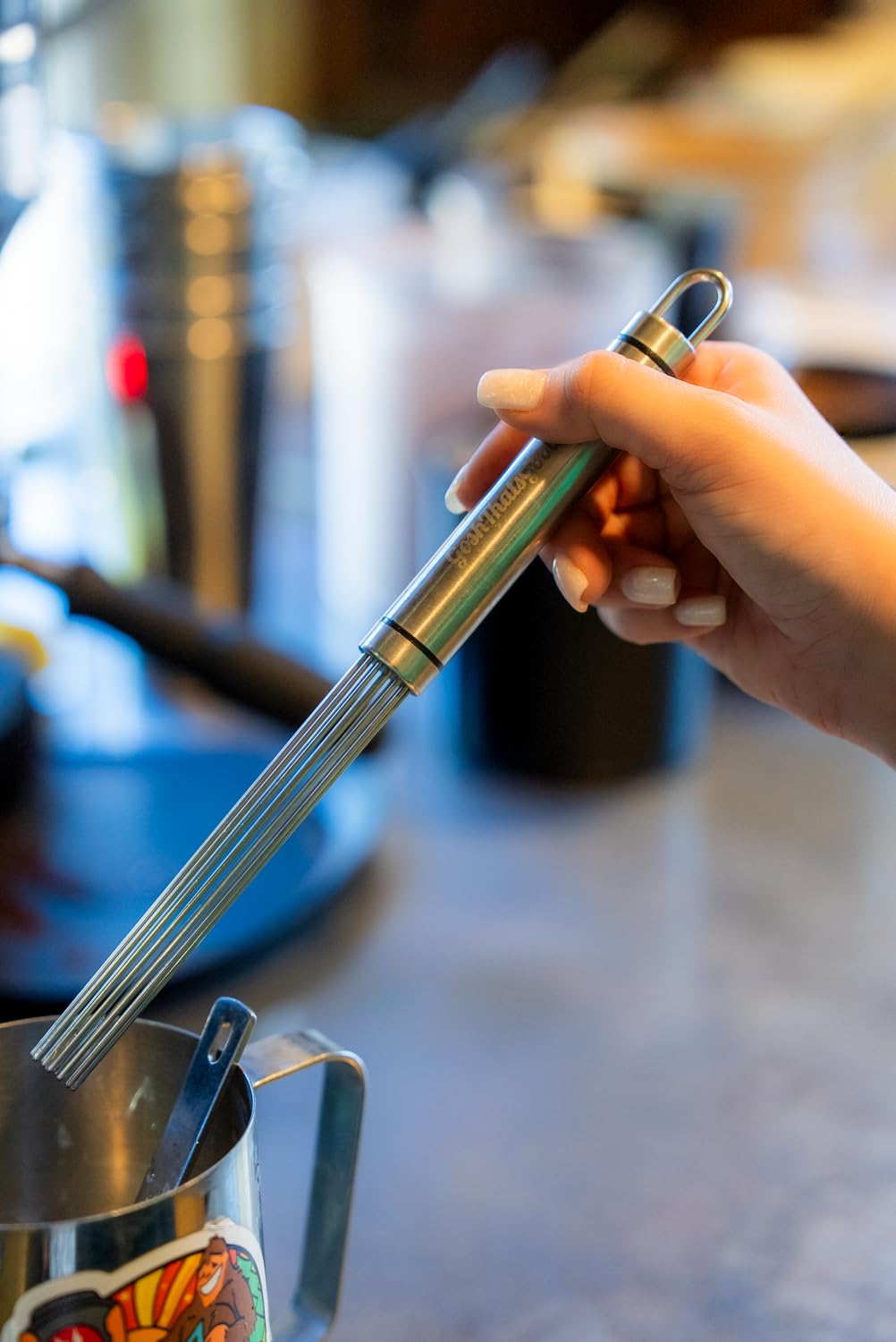 Baristir batidor para té, control de espuma para bebidas limpias.