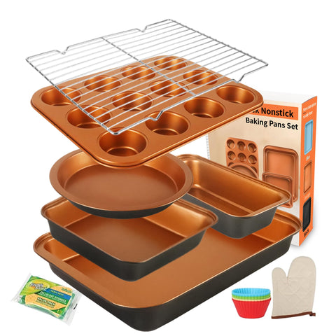 Barlket bandeja 9x13 dorada para hornear galletas y pasteles con liberación antiadherente.