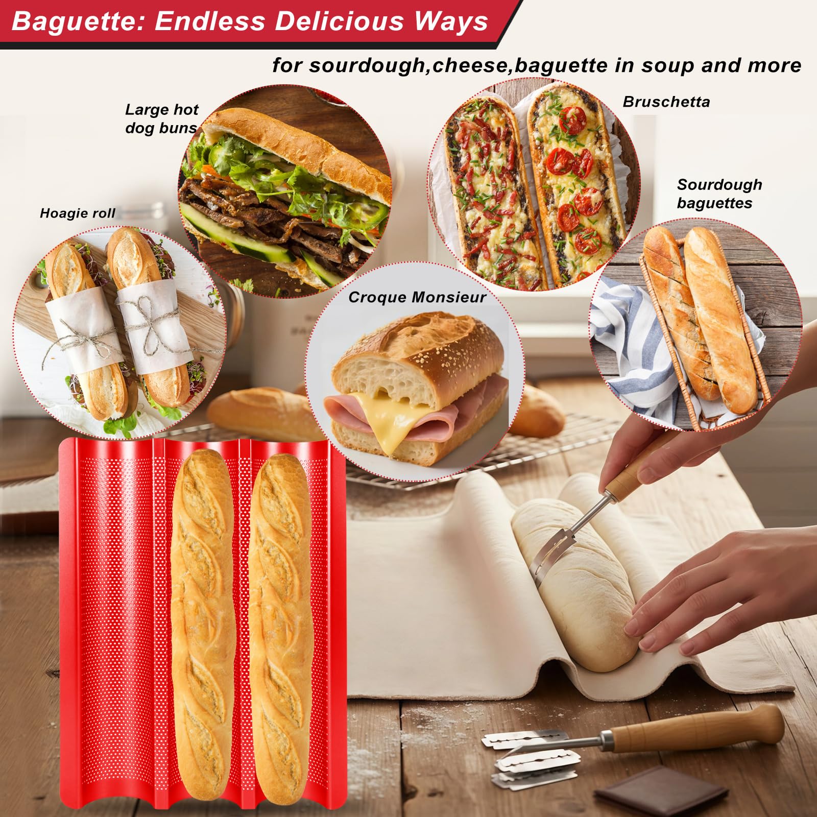 Barlket uso diario: diseño resistente para baguettes y bollos alargados