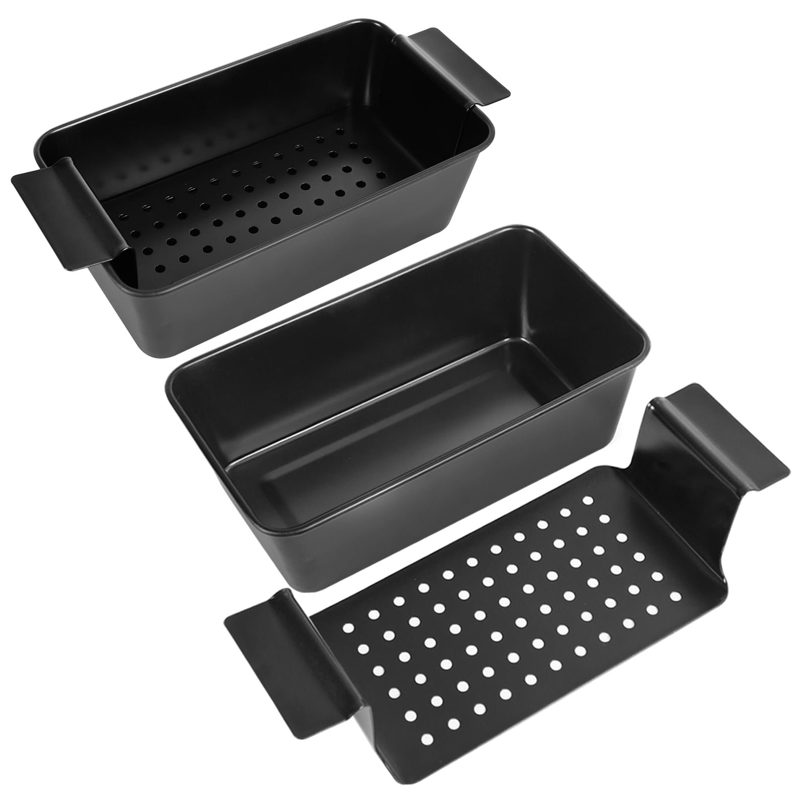 Barlket pan para pastel de carne con drenaje facilita drenaje de grasa para horneado limpio.
