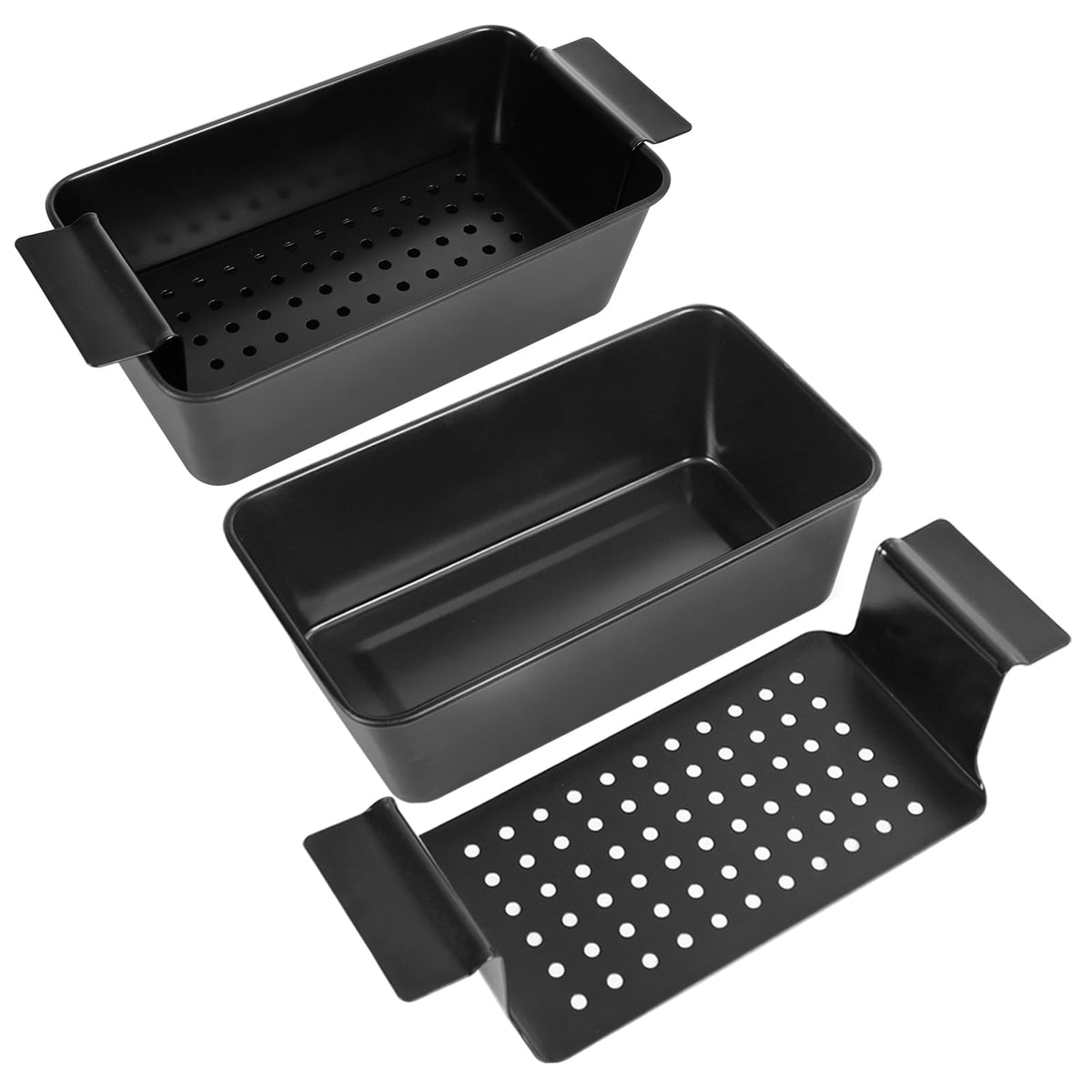 Barlket pan para pastel de carne con drenaje facilita drenaje de grasa para horneado limpio.