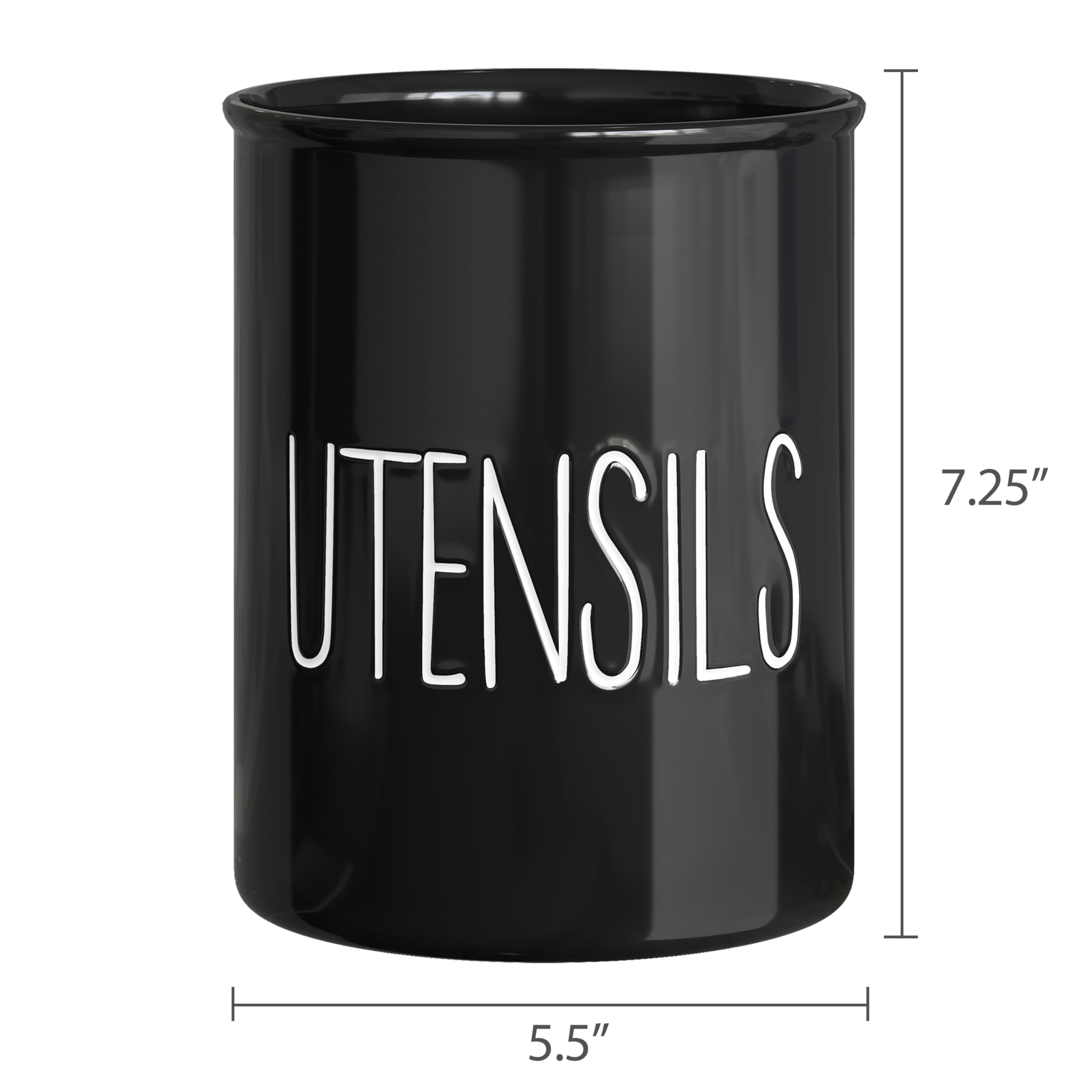 Barnyard Designs porta-utensilios de cerámica con acabado elegante francés