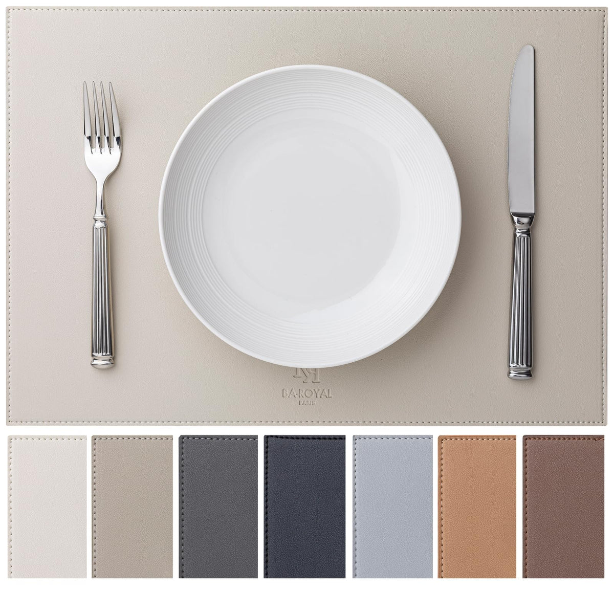 BARoyal manteles cuero sintético, textura elegante, protección diaria para la mesa.