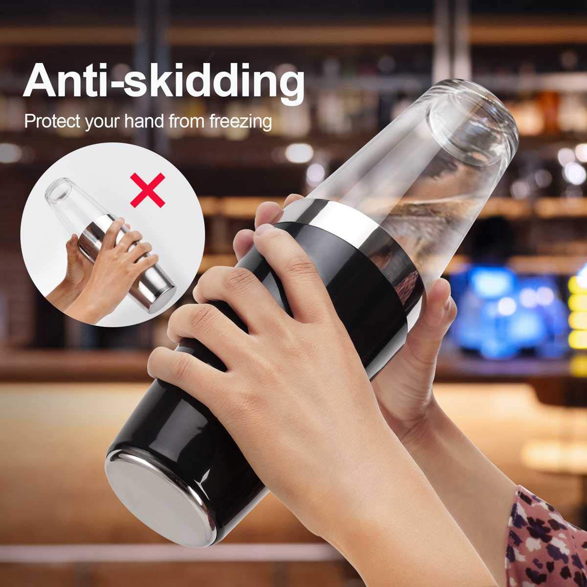 BARsics Coctelera de acero inoxidable 26oz para resistir batidos