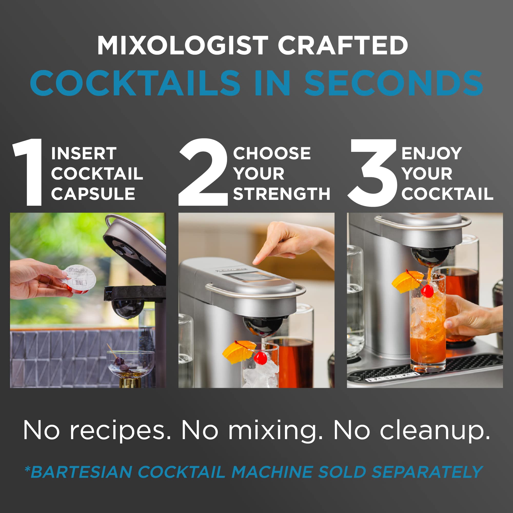 Variedad de cocteles Bartesian: opciones exclusivas para todas las ocasiones.