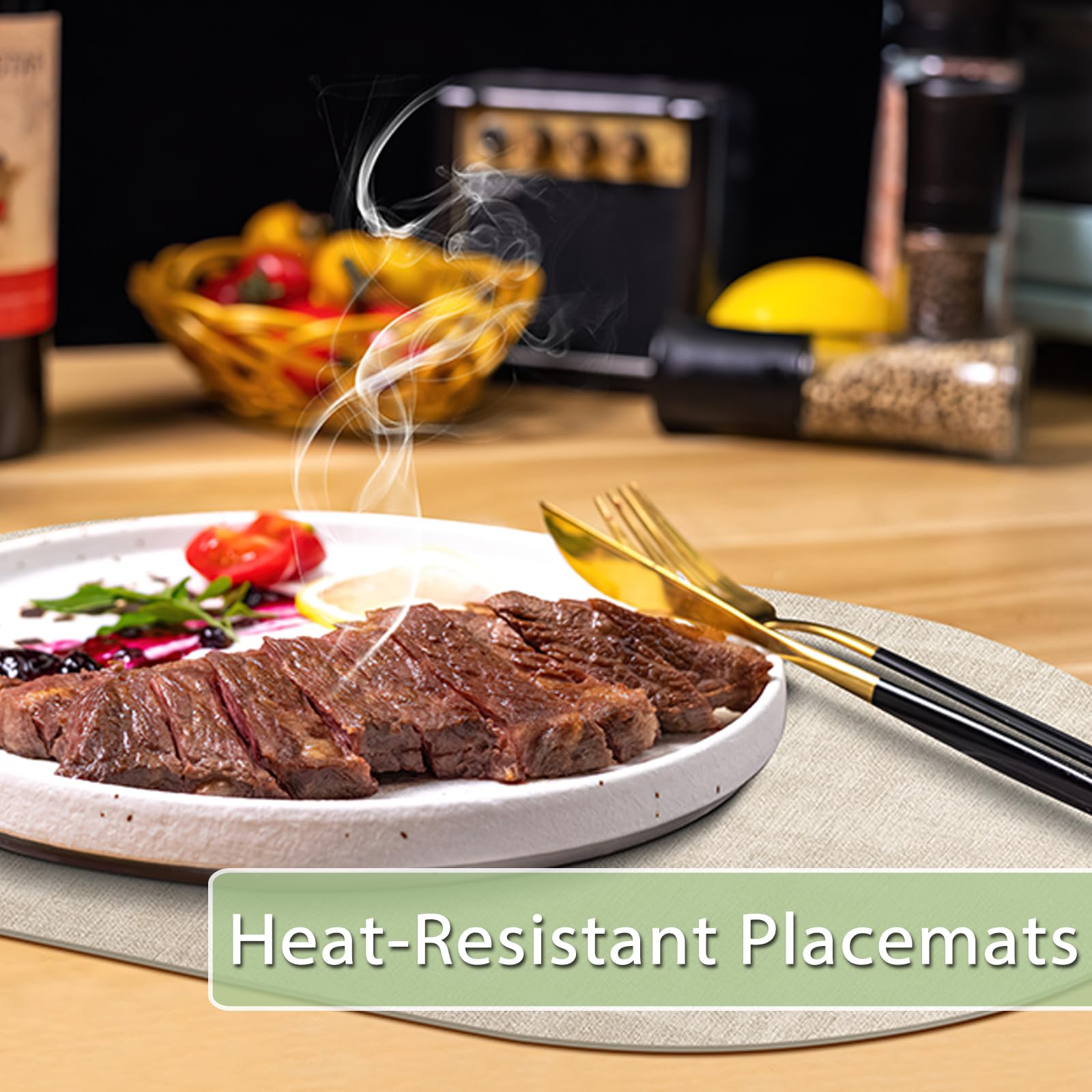 BARTHKIT mantel oval impermeable resiste calor y derrames, ideal para comedor.
