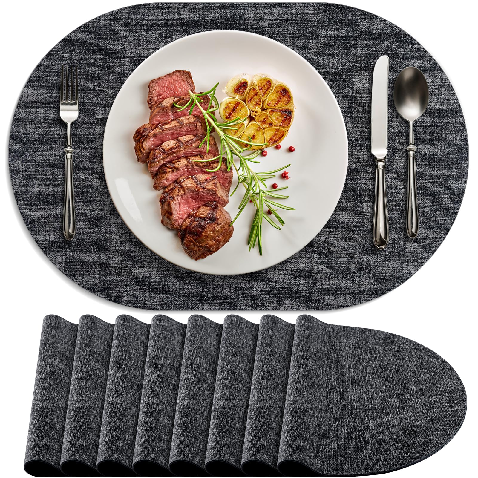 BARTHKIT manteles ovalados antideslizantes, ideal para comidas estables en cualquier mesa.