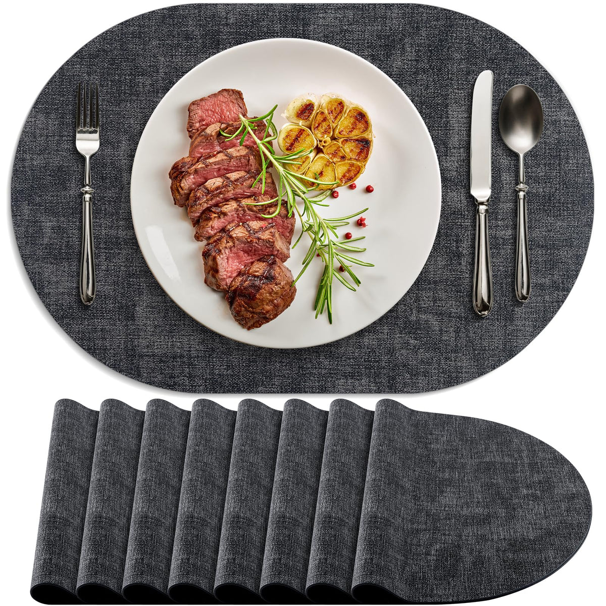 BARTHKIT manteles ovalados antideslizantes, ideal para comidas estables en cualquier mesa.