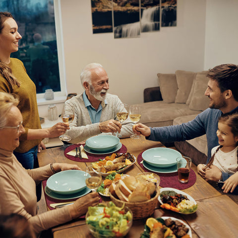 BARTHKIT salvamanteles ovalados mejoran desayunos y comidas familiares.