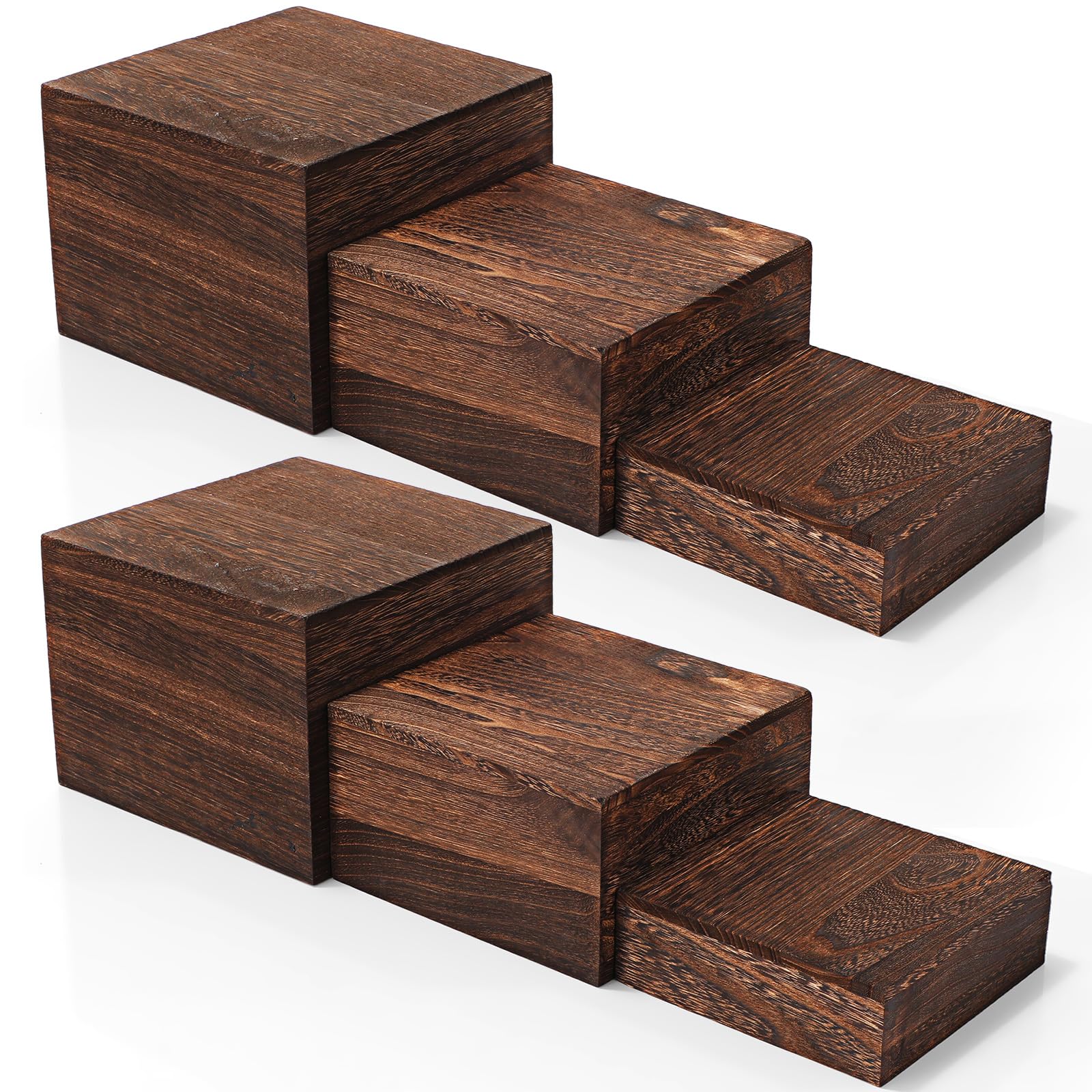 Barydat soportes de madera quemada para cupcakes, torre elegante para buffets.