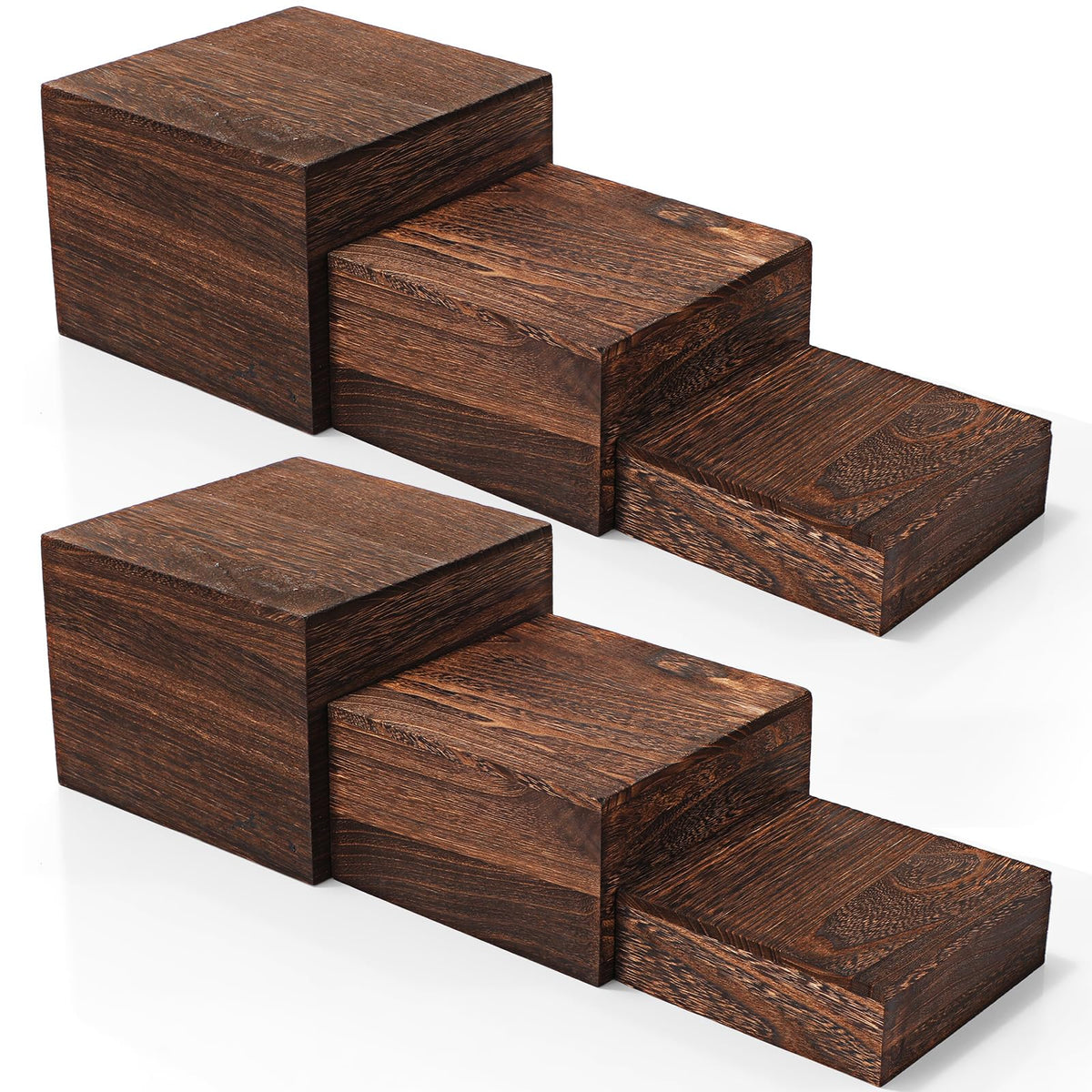 Barydat soportes de madera quemada para cupcakes, torre elegante para buffets.