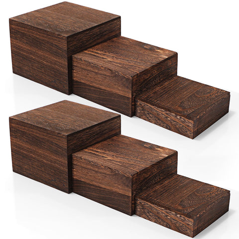 Barydat soportes de madera quemada para cupcakes, torre elegante para buffets.