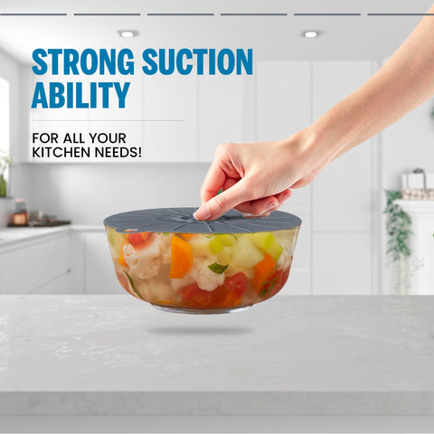 Tapas de silicona Basic Haus con gancho para almacenamiento, ahorro de espacio.