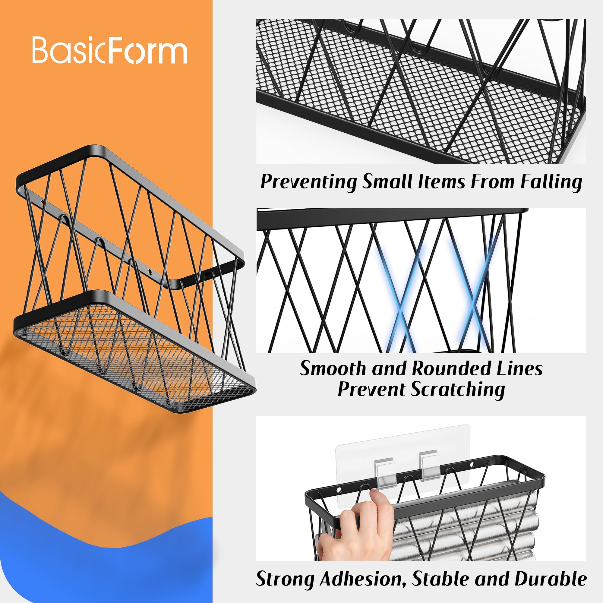 BasicForm estructura de metal resistente, ideal para uso diario en cocina y baño.