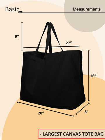 BasicList bolsa extragrande con capacidad 27 x 16 x 8 pulgadas para mercado.
