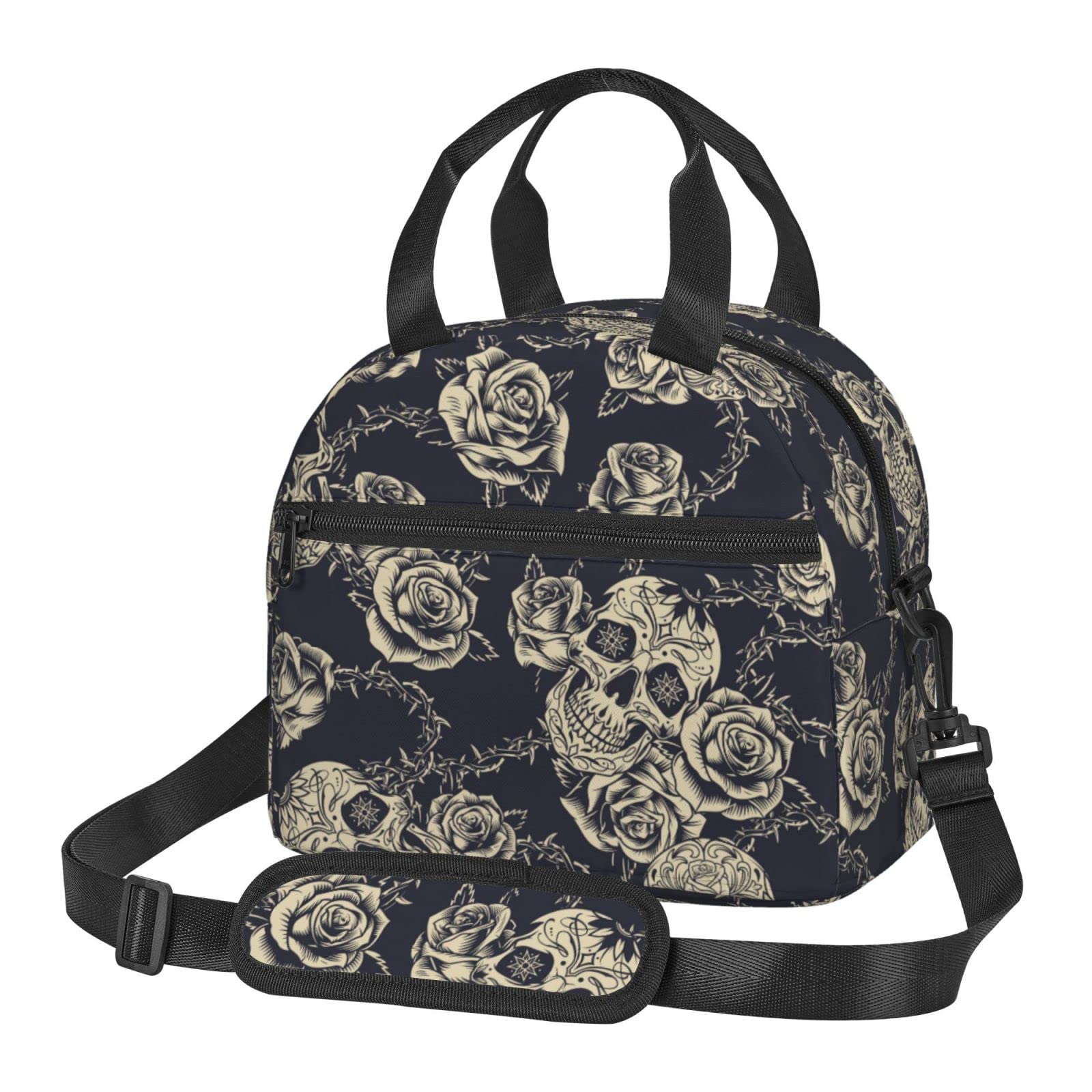 Bassyil bolsa-almuerzo-escudo-craneo; diseño distintivo que ayuda a transportar la comida con estilo.