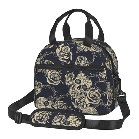 Bassyil bolsa-almuerzo-escudo-craneo; diseño distintivo que ayuda a transportar la comida con estilo.