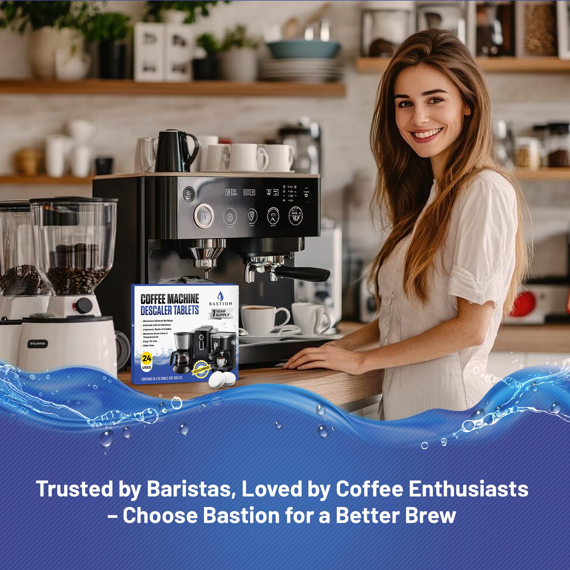 Bastion: fórmula ecológica y segura para la limpieza de la cafetera.