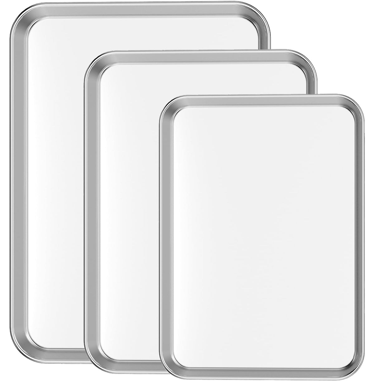Bastwe juego de bandejas, conjunto de tres, para hornear de forma uniforme