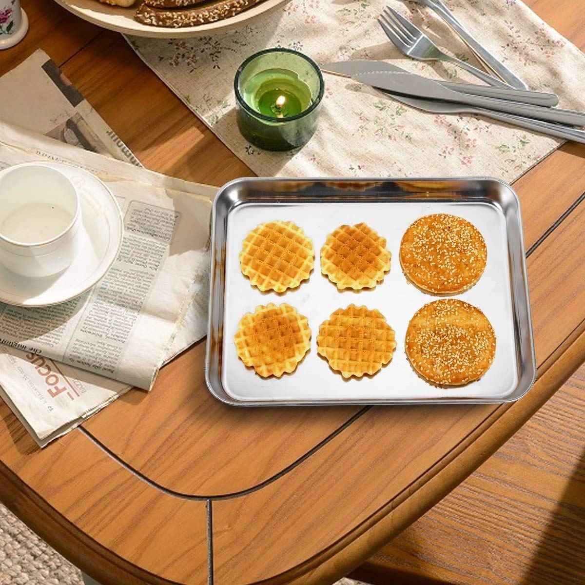 Bastwe 9,3 x 6,9 pulgadas, tamaño práctico para hornos domésticos.