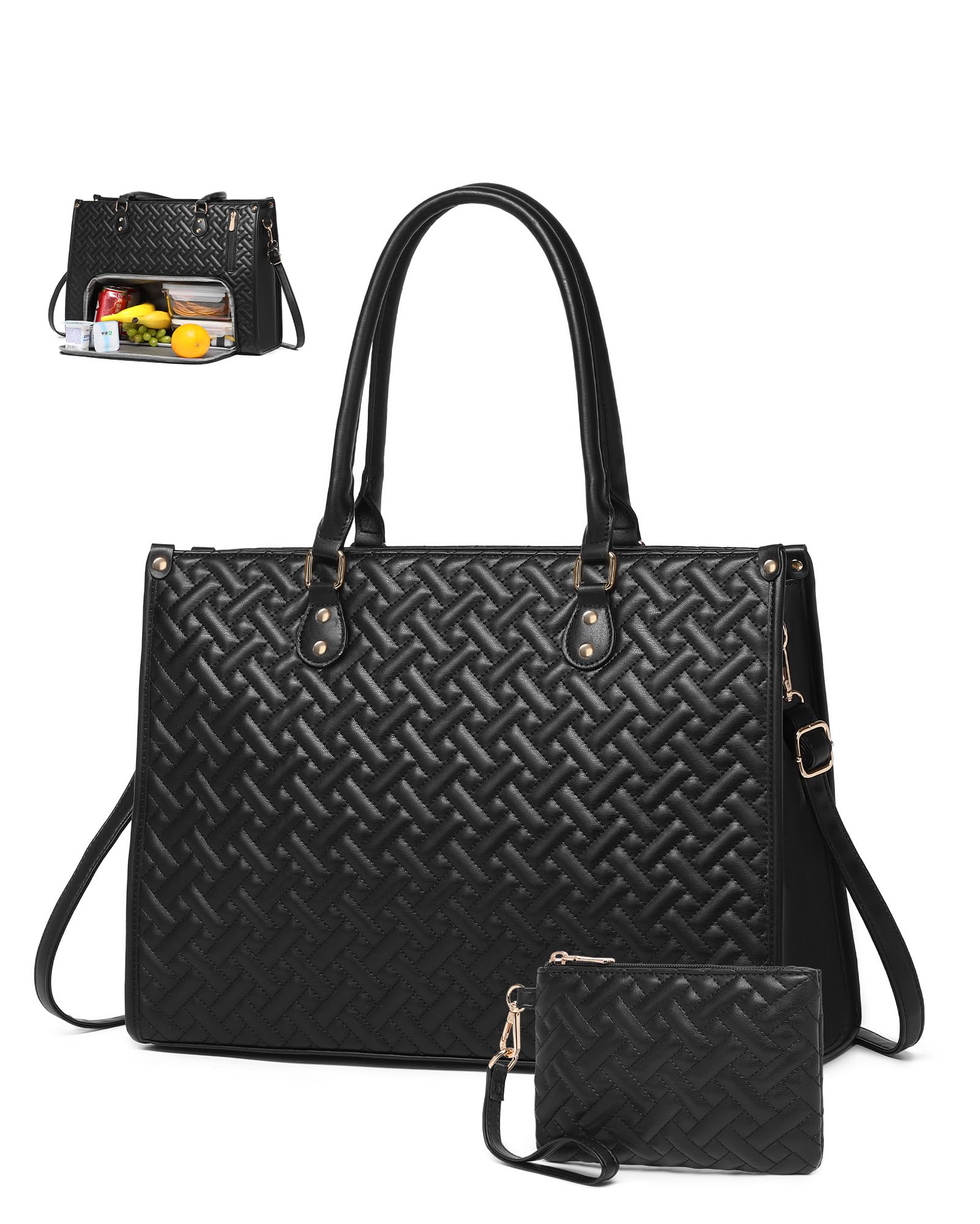 BAVERGE bolsa-almuerzo-2-en-1 ideal para transportar comida y ordenador portátil