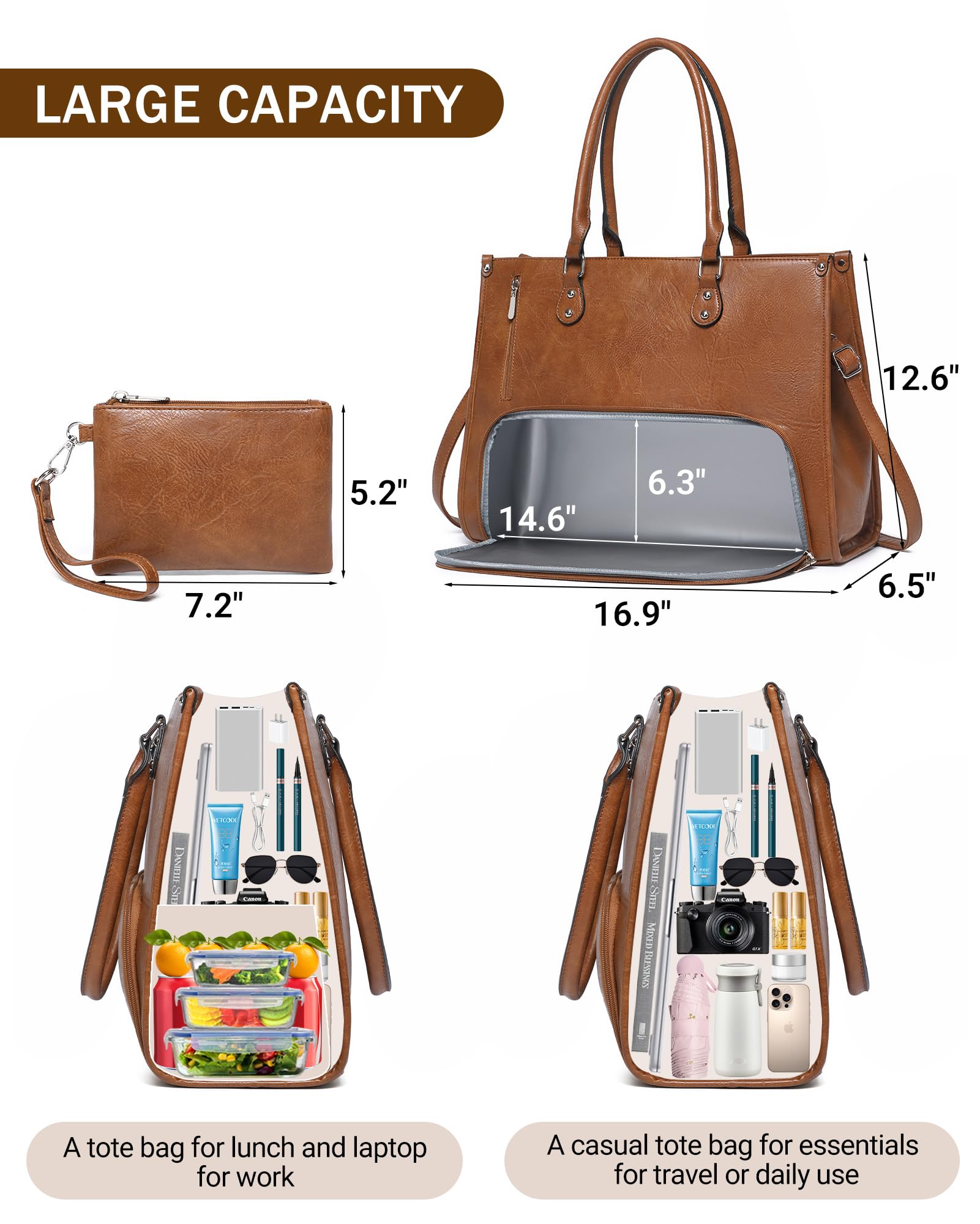 BAVERGE Tote: compartimento aislado para almuerzo, práctico y limpio.