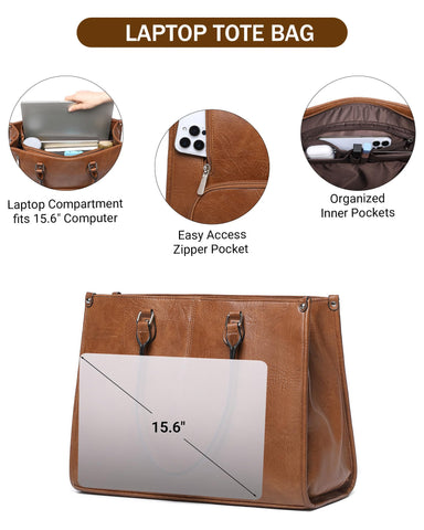 BAVERGE Tote: compartimento para portátil de 15,6 pulgadas.