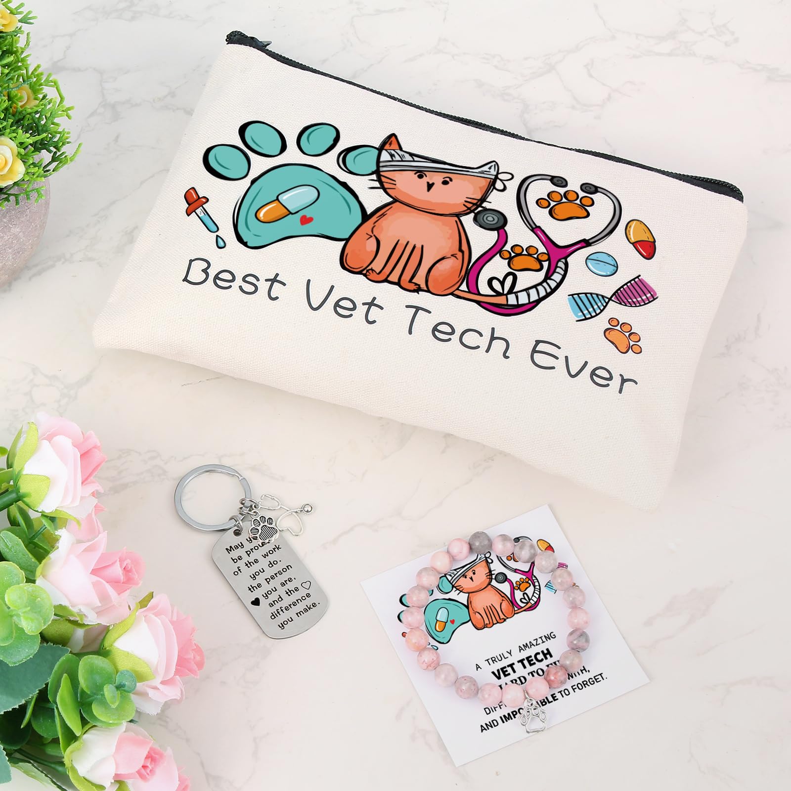 Bayelove llavero veterinaria: llavero con diseño simpático para llaves profesionales