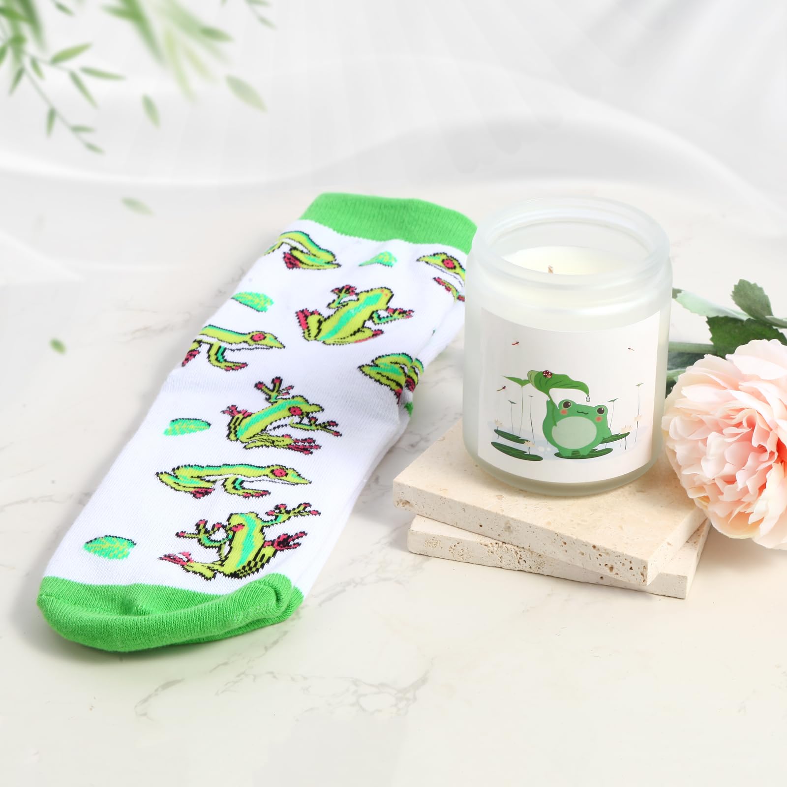 Bayelove vela rana lavanda, iluminación suave para relajarse.
