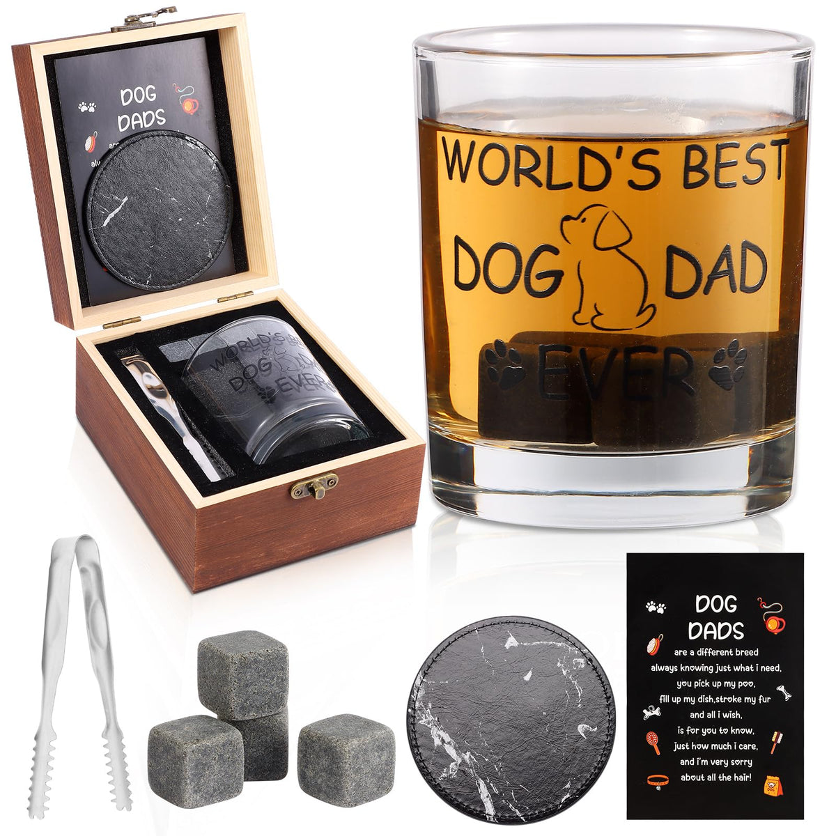 Bayelove vaso whisky 12oz para papá perruno, experiencia de degustación elegante.