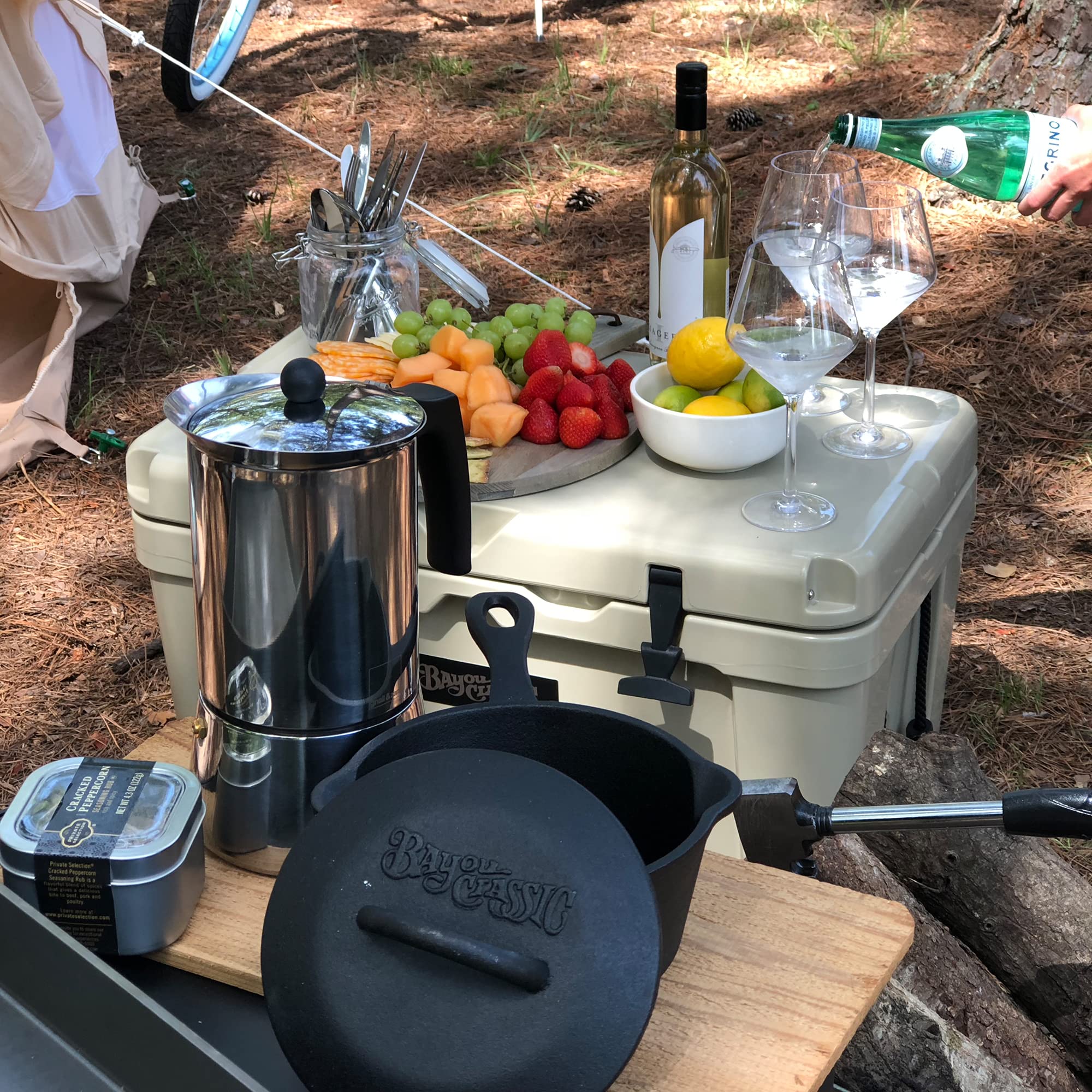 Bayou Classic 7441 cazo apto para parrilla, calienta salsas para barbacoa.