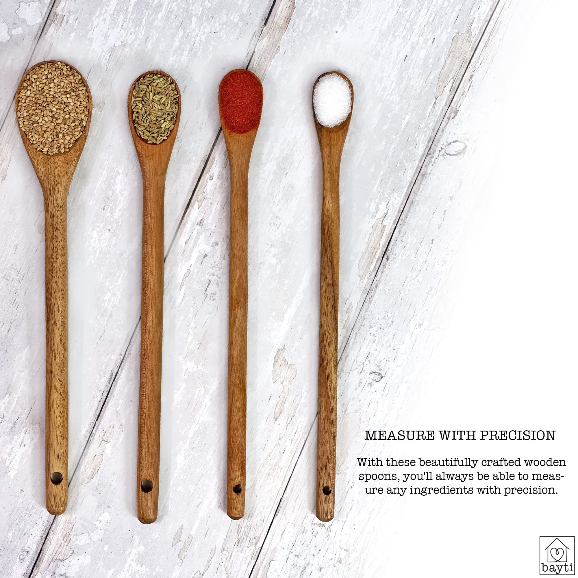 Madera de acacia natural de Bayti, acabado suave y seguro para alimentos