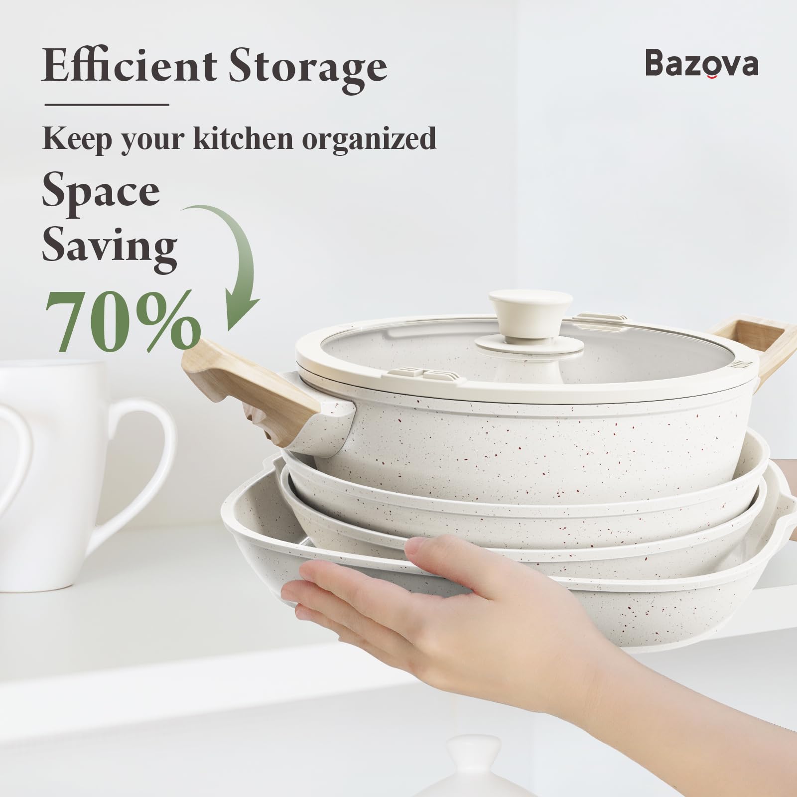 Bazova: apto para inducción, garantiza cocción estable en cocinas modernas.
