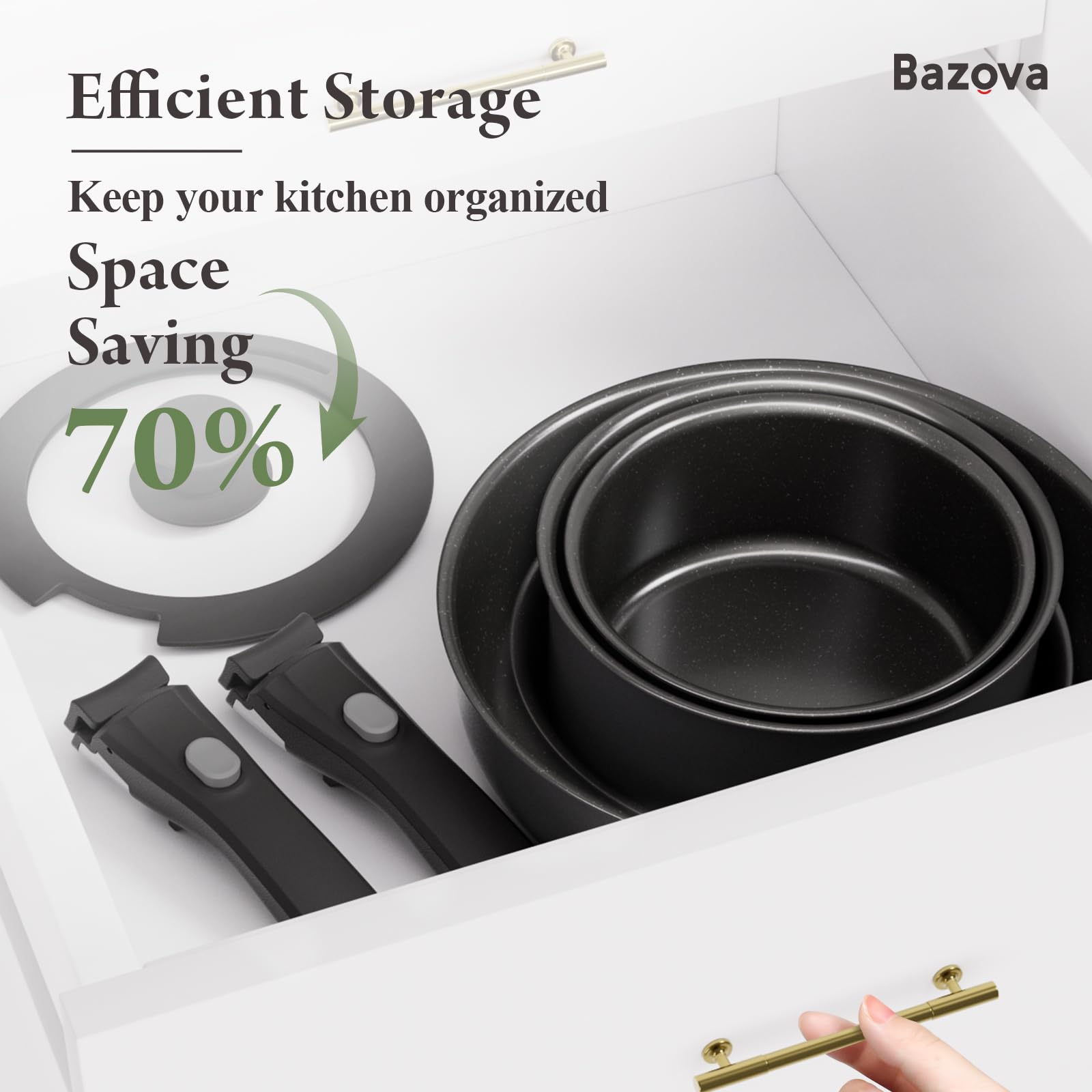 Bazova compatibilidad con inducción para una cocción estable y eficiente.