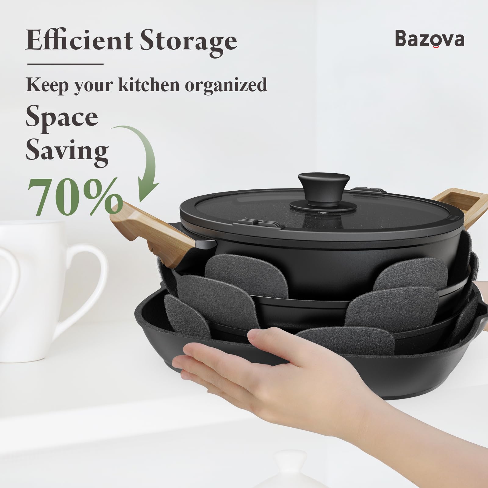 Bazova mangos desmontables con clic para formas versátiles.