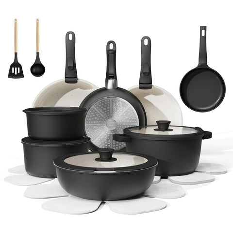 Bazova set de ollas y sartenes con mango removible para mayor versatilidad en la cocina