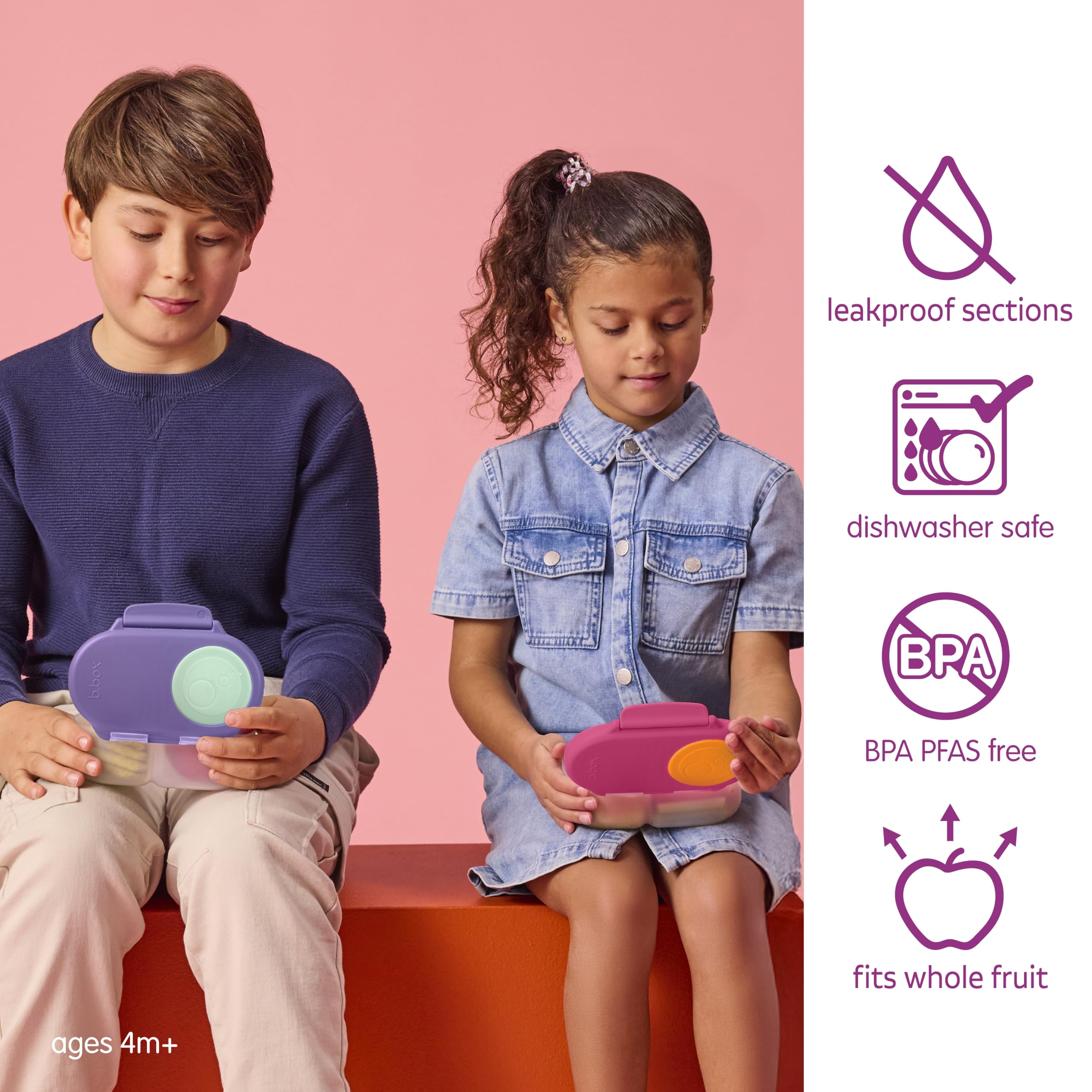 b.box Snack Box con dos compartimentos para porciones equilibradas