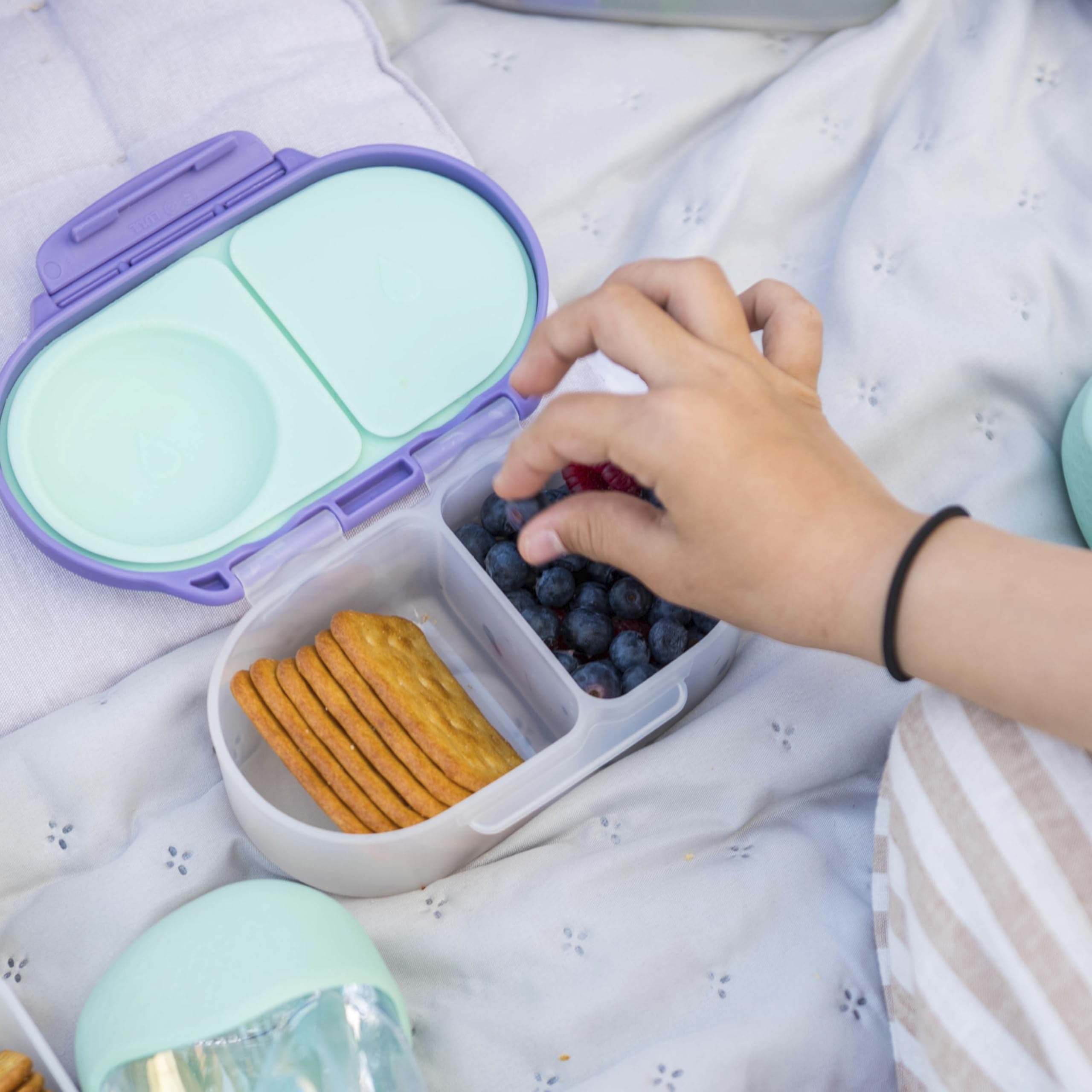 b.box Snack Box clips grandes que facilitan abrir a niños pequeños