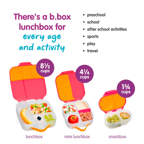 b.box Snack Box colores coordinados con botellas infantiles