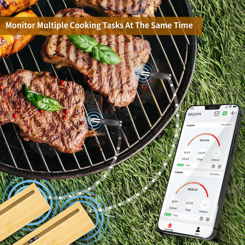 BBQOVN pantalla digital clara mostrando lecturas rápidas para cocinar