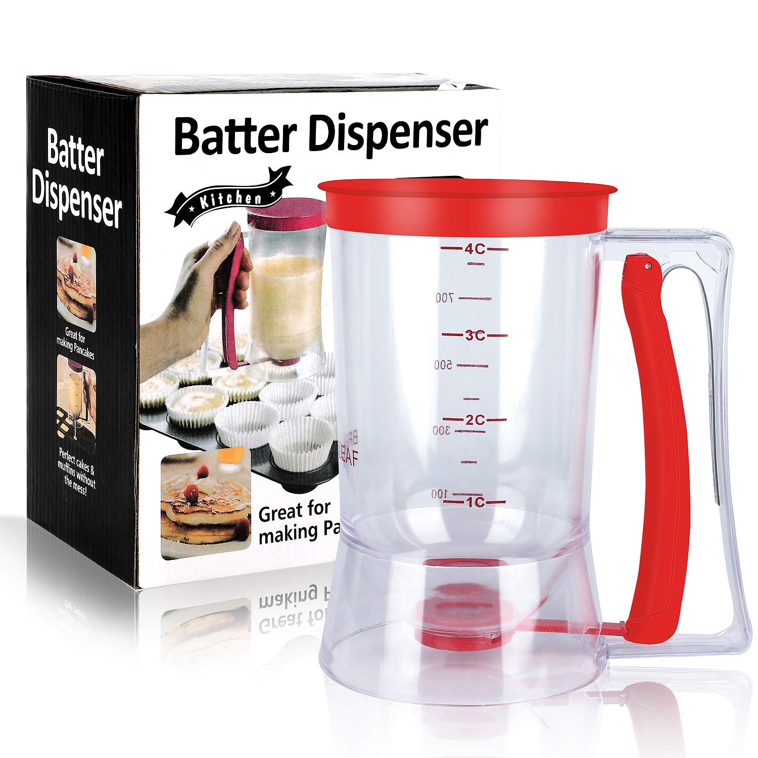 BBSTARZ dispensador de masa con marcas de medición para recetas precisas