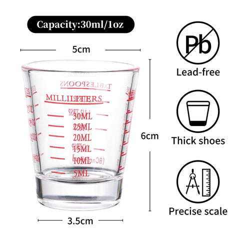BCnmviku shot glass 1oz 30ml para espresso y bebidas rápidas