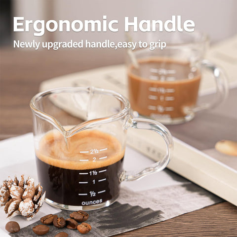 BCnmviku vaso espresso 3oz con marcas graduadas en oz y ml.