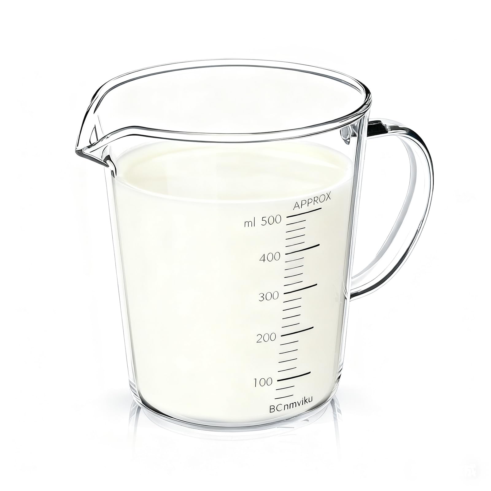 BCnmviku vaso medidor de vidrio 500 ml con pico en V para verter con precisión.