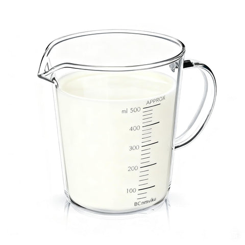 BCnmviku vaso medidor de vidrio 500 ml con pico en V para verter con precisión.