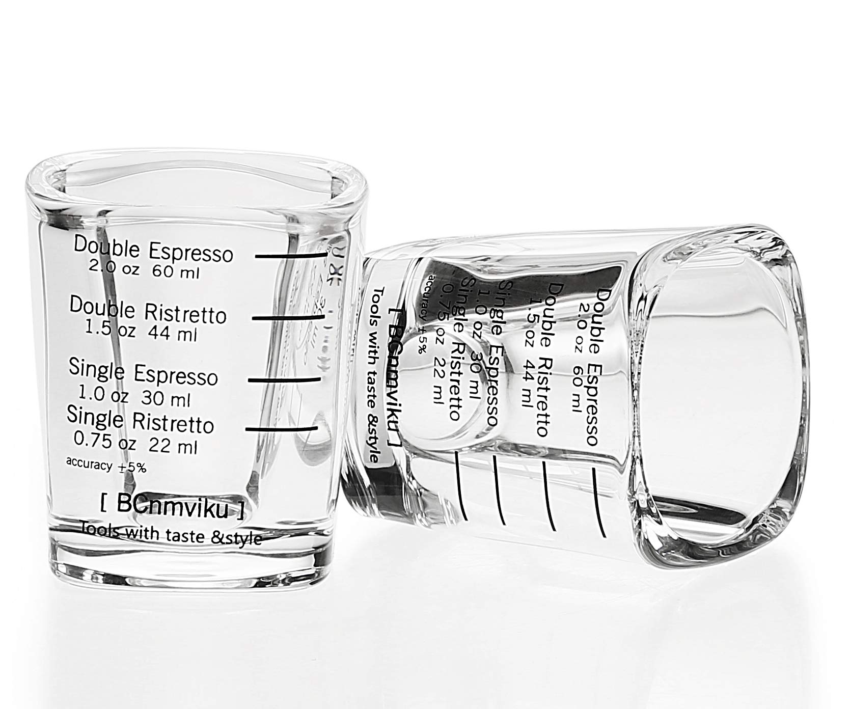 Vaso BCnmviku shot espresso de 60 ml para medición precisa.