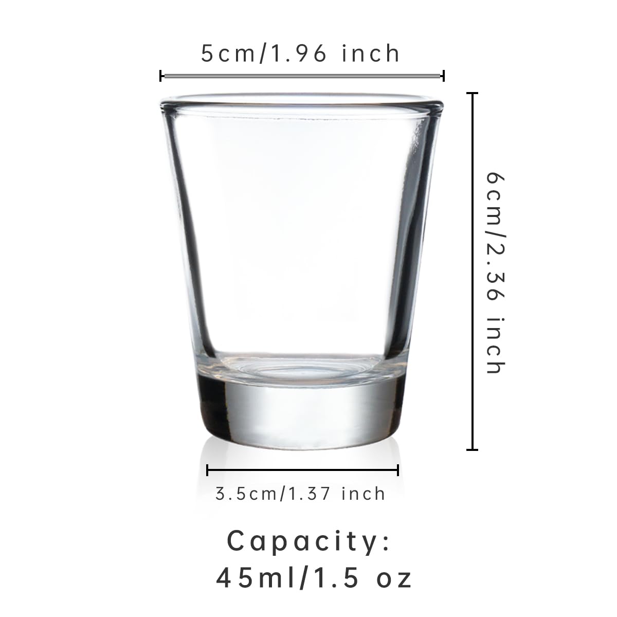 BCnmviku vaso chupito 1,5 onzas para porciones precisas