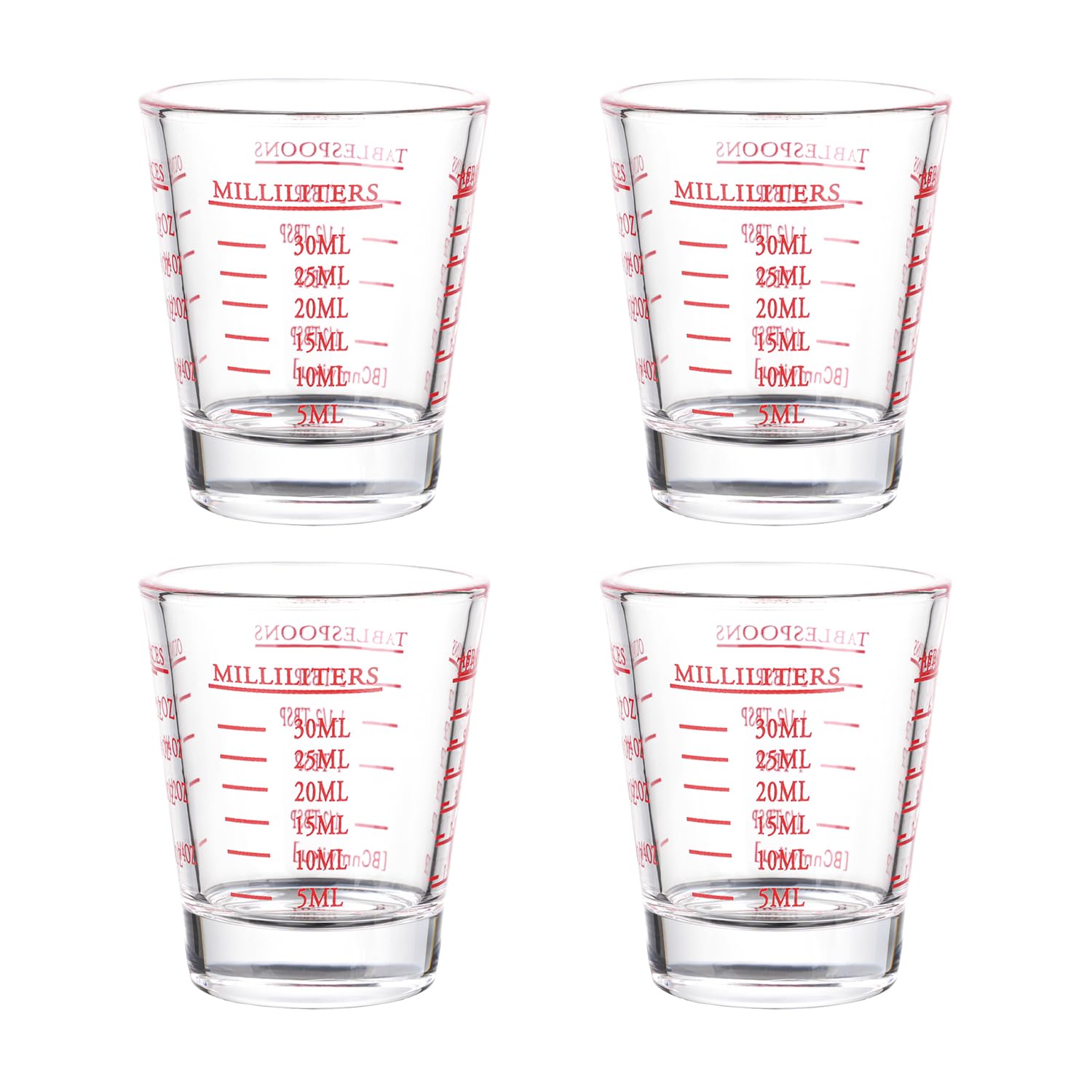 BCnmviku vasos medidores 4pack para recetas precisas en la cocina